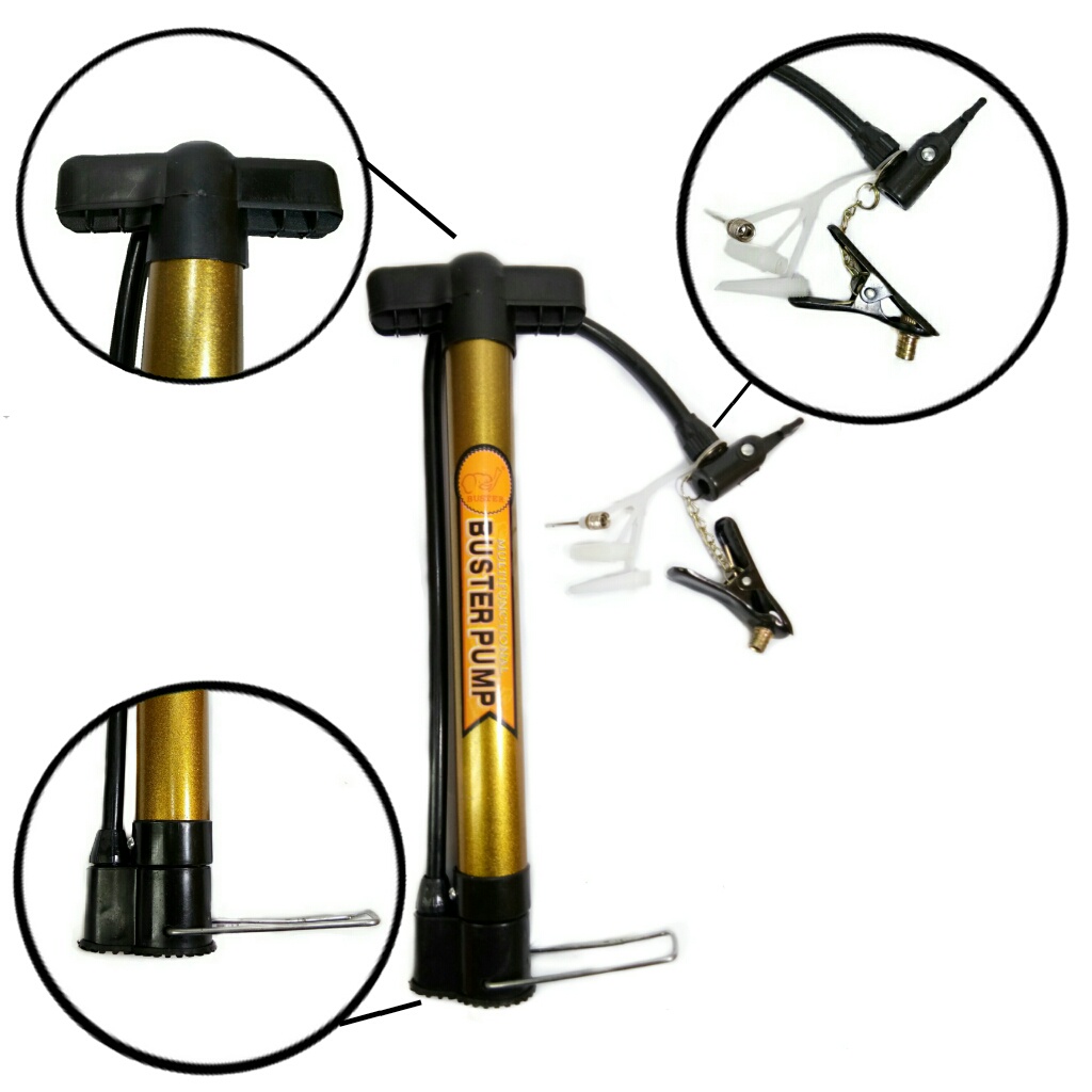 YGRETTE - MANUAL HAND PUMP WIT INFLATOR KIT SET POMPA TANGAN BAN SEPEDA MANUAL BESI KUAT AWET MURAH