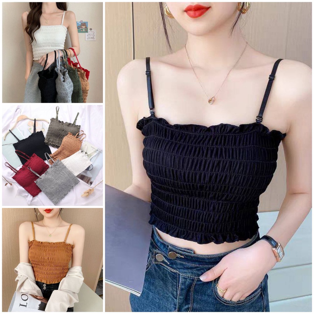 Lovefashion -Tank Top Crop Top Bra Korean Style Bahan Katun Import Tali bra50