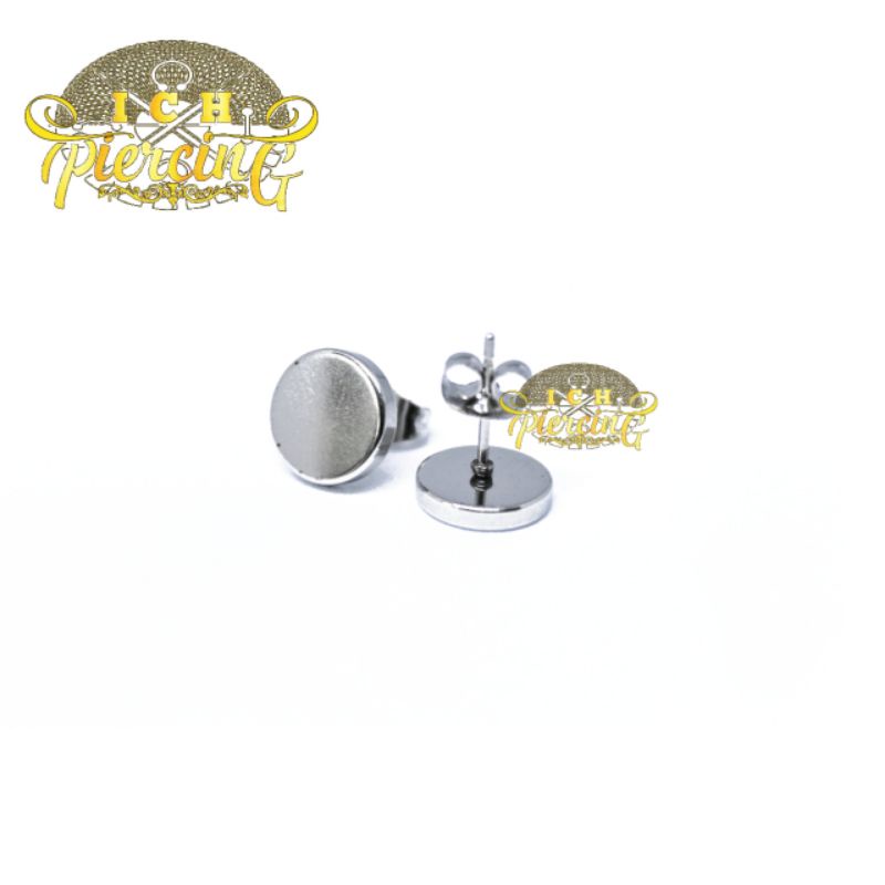 anting tusuk silver bahan titanium steel /anting tindik pria silver terbaru