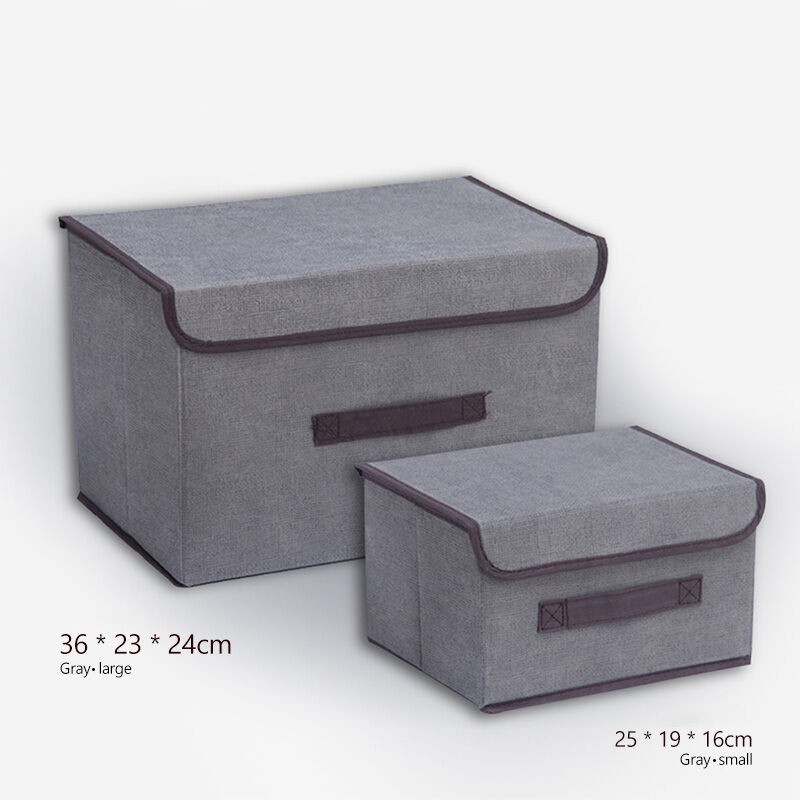 Perfin 1PCS folding with lid storage box dustproof portable boxclothing sundries storage box-Abu-abu