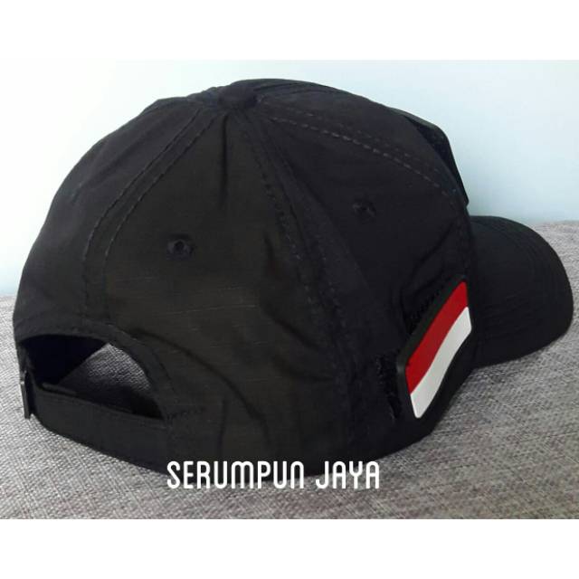 TOPI GADA PRATAMA - TOPI GADA PRATAMA LIST HITAM KUNING VELCRO 3 PATCH