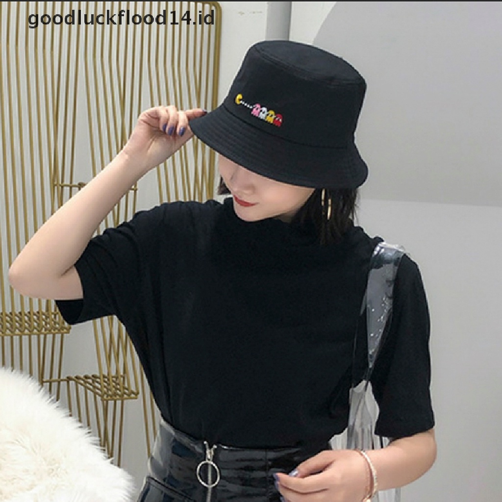 [OOID] Fashion Women Men Unisex Breathable embroidery Cotton Bucket Hat Sun Cap  ID