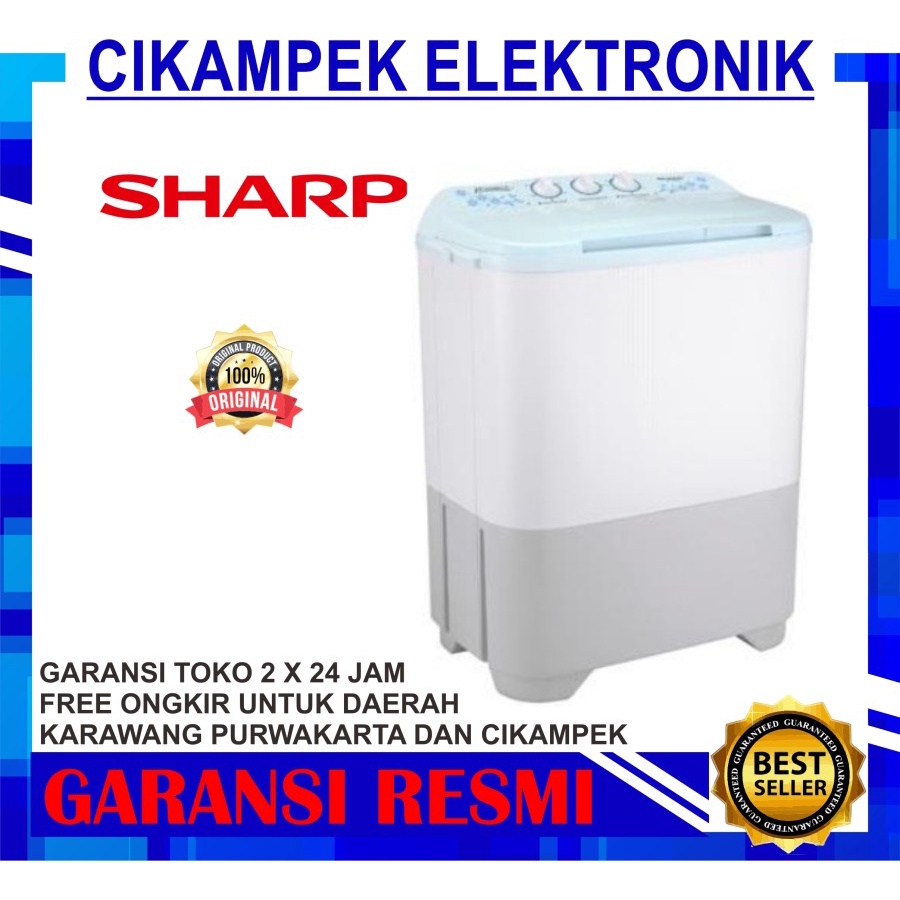 Mesin Cuci Sharp EST 90MW / Mesin Cuci 2 Tabung Sharp EST 90 MW 8KG