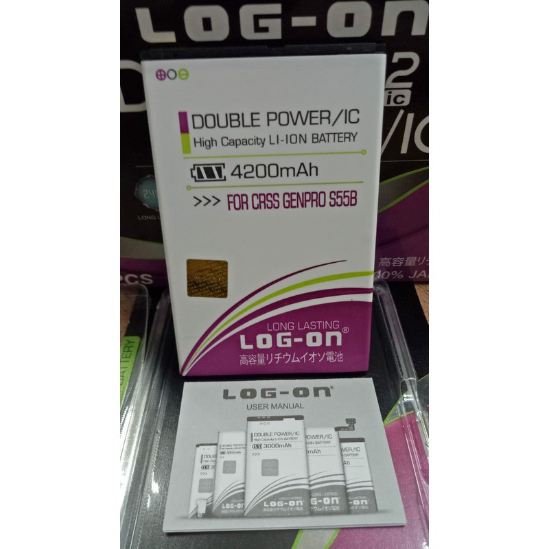 Batre Baterai Double Power Log-On Evercoss GENPRO BOKEH S55B