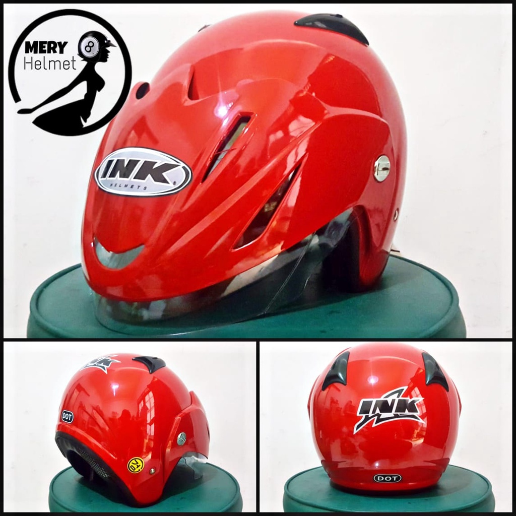 HELM BASIC INK TYPE CX 22 WARNA MERAH FERARI GOOD QUALITY