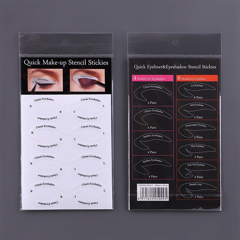 4pcs Kartu Template Cetakan Eyeliner / Eyeshadow Universal - olo