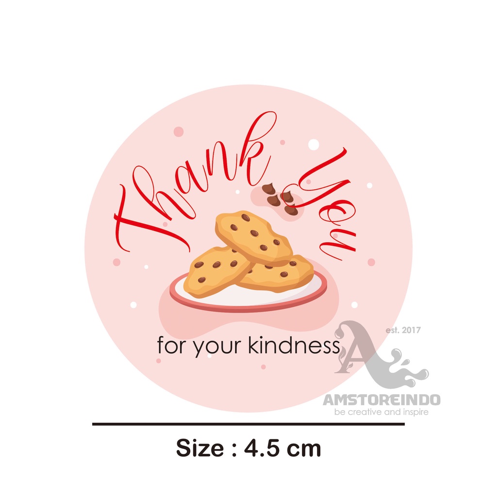 

30 Pcs Thank You Sticker 4.5 cm Cookies TY012