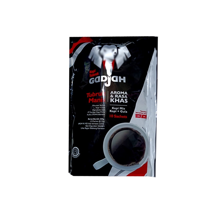 

Kopi Tubruk Gadjah Aroma Dan Rasa Khas Kopi Dan Gula 10 Sachet 250 Gram