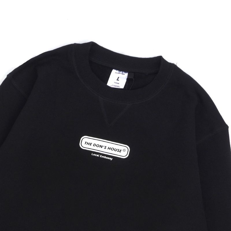 SWEATER CREWNECK BASIC PERIA KEREN KEKINIAN CRWNECK BASIC WANITA THE DONS HOUSE LOCAL BLACK BISA COD