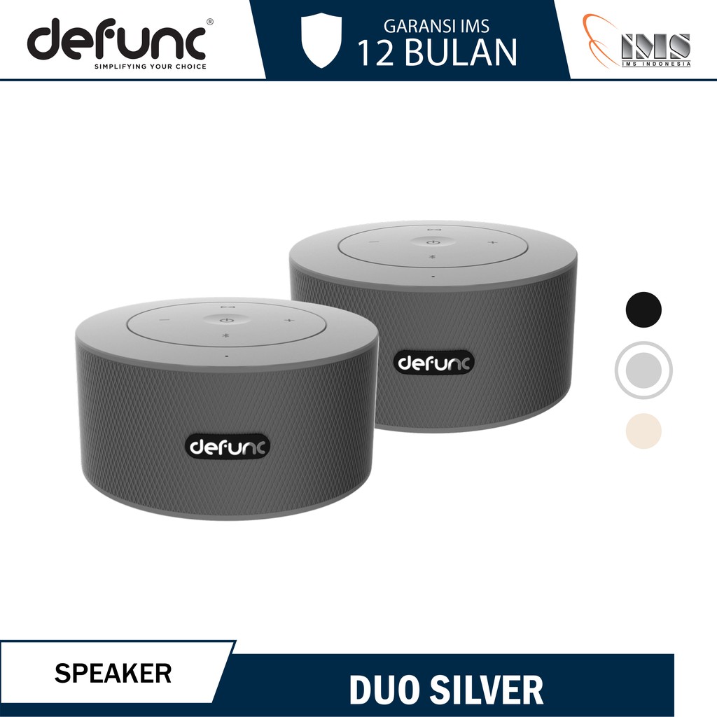 Defunc DUO Stereo Bluetooth Speaker - Silver