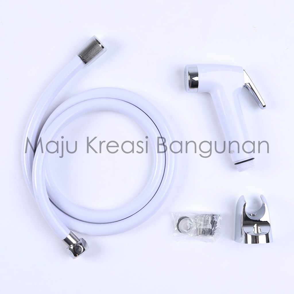 Jet Shower SOLIGEN Set Kepala Washer Toilet Cebok Chrome Selang Stainless Nekel Nikel Bidet Putih Hitam
