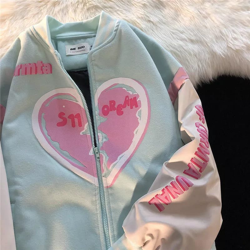 S11 DREAM HEART VARSITY BASEBALL / BISBOL JAKET KOREA STYLE