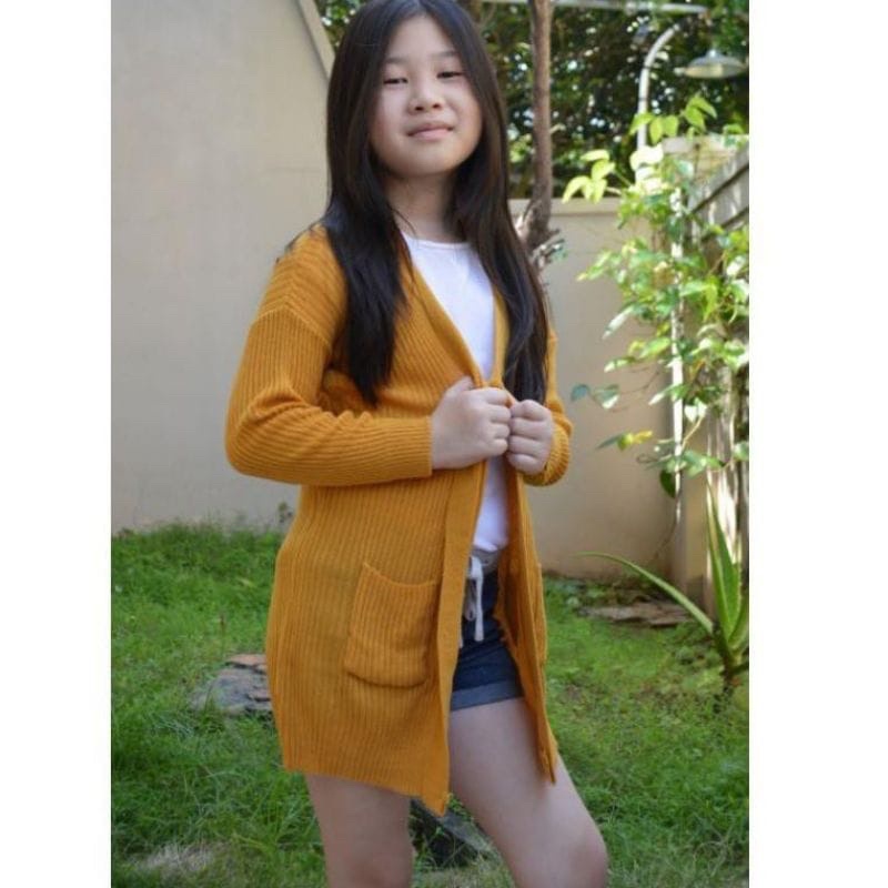 cardigan anak belle cardigan rajut usia 4- 11 tahun