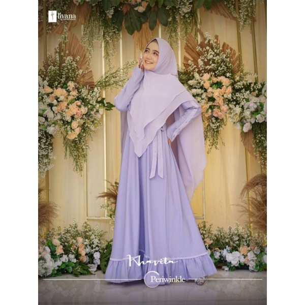 Gamis syari Khavita set Softpad dan set Pashmina by Kyana