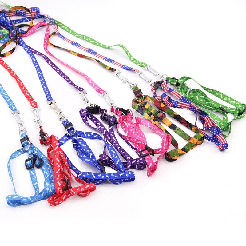 Harness Motif S M L XL Tali Tuntun Jalan Hewan Kucing Anjing Leash Cat Dog Badan Kelinci