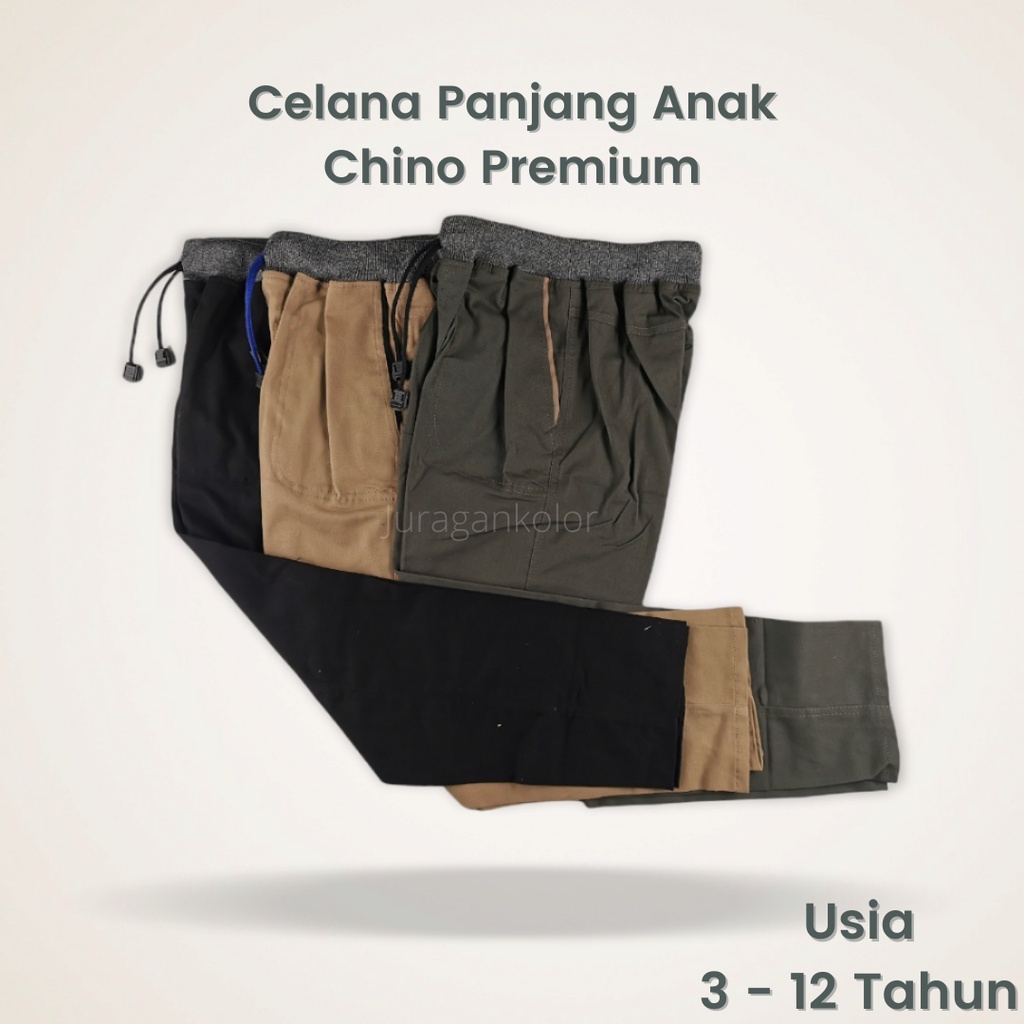 Celana Panjang Anak Cowok Laki-Laki Chino Distro Polos Twill Stretch