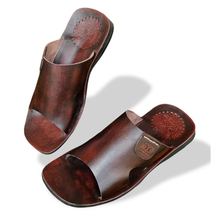 Sandal kulit pria merek wallbeth 100% kulit sapi asli model  trendi masa kini New Original kulit asl