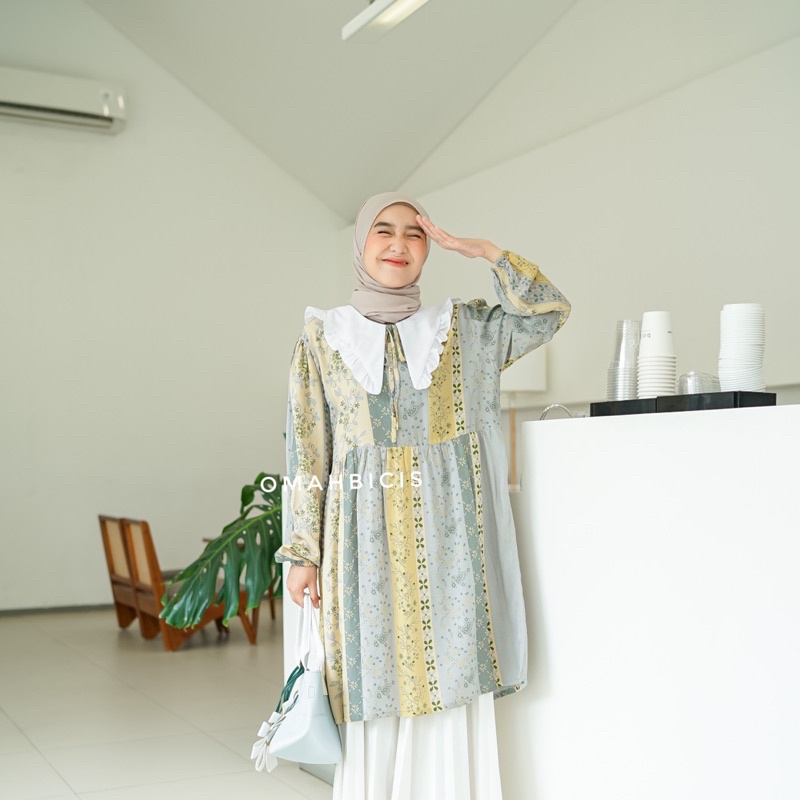 Daisy Raya Tunik - Tunik Lebaran- Tunik rayon -collar tunic- Collar tunik