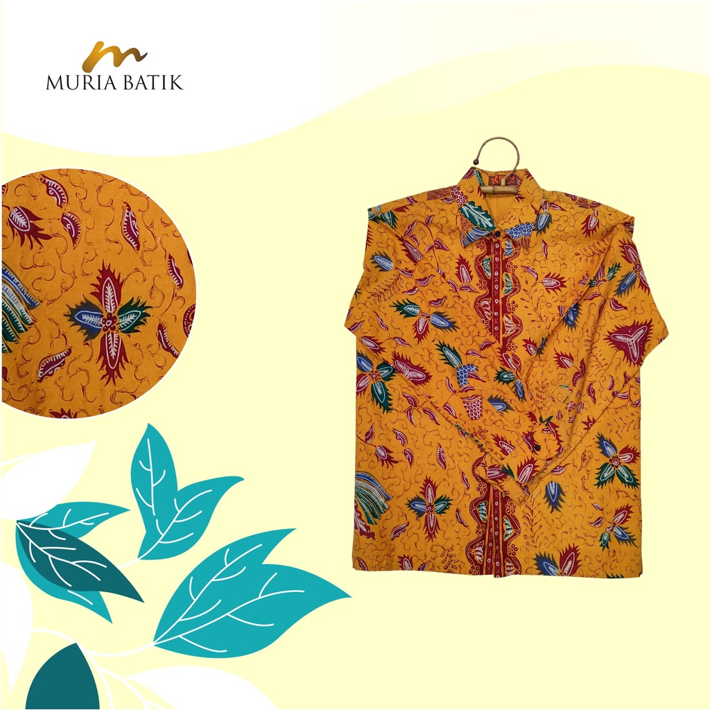 Kemeja Batik motif Bunga Teratai