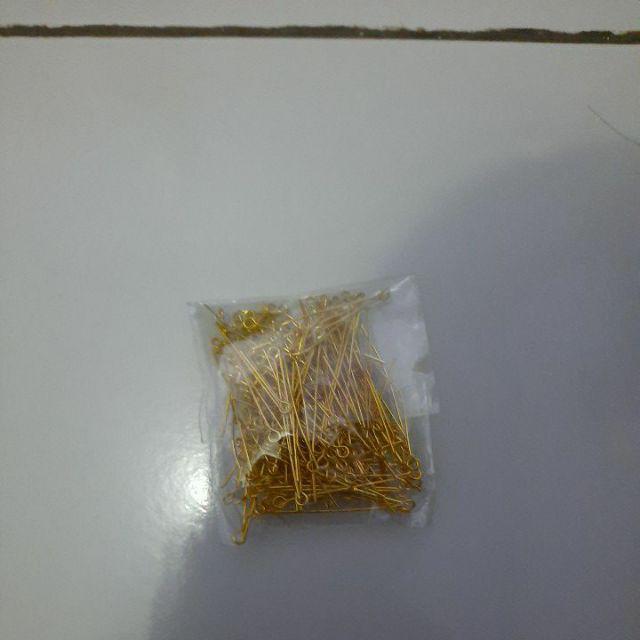 Paku 9 / Paku Sambung / Eye Pins Gold ( Sktr 180 Pcs )