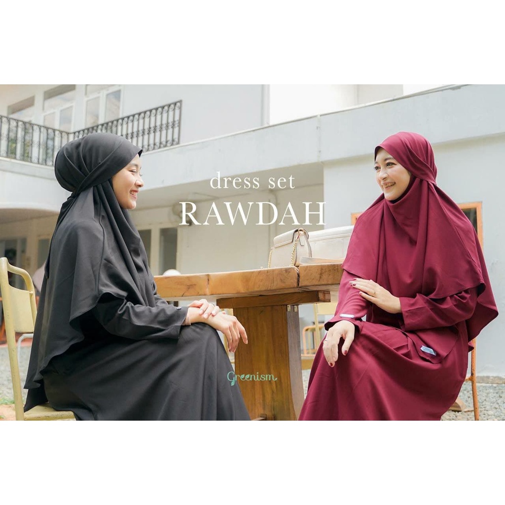 RAWDAH DRESS BY GREENISM | DRESS GAMIS SET GREENISM TERBARU SEPTEMBER 2021