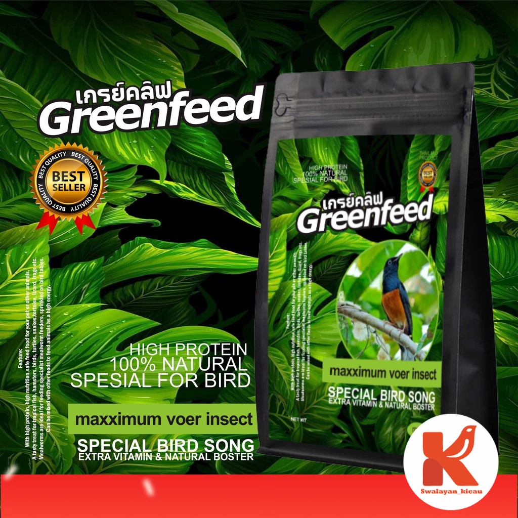 pakan dan vitamin pakan burung greenfeed spesial insect cocok untuk kacer poci muraiper 1pcs