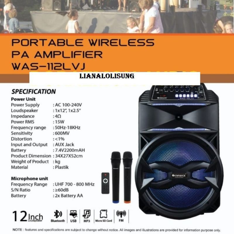 Speaker Portable Aiwa 112 LVJ Bluetooth