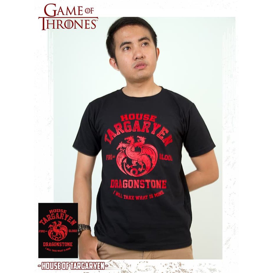Jual KAOS BAJU T SHIRT TSHIRT CUSTOM SABLON PRINTING House OF Targaryen Shopee Indonesia