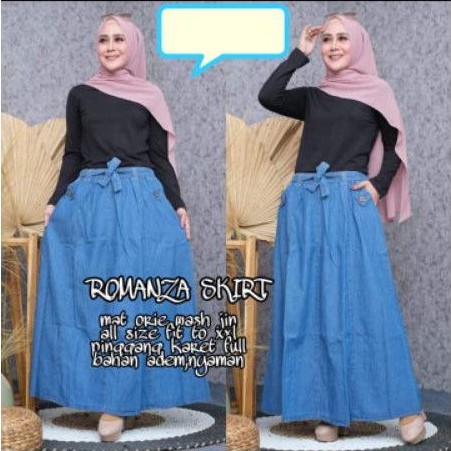 Rok Panjang pecah Jeans Super Jumbo RMJ