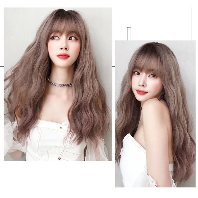 3052 FULL Wig mermaid wave panjang poni tipis 60 cm