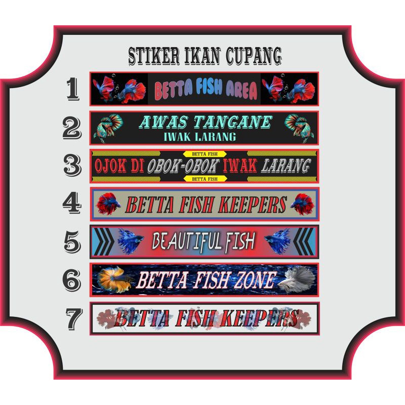STIKER IKAN CUPANG / BETTA FISH