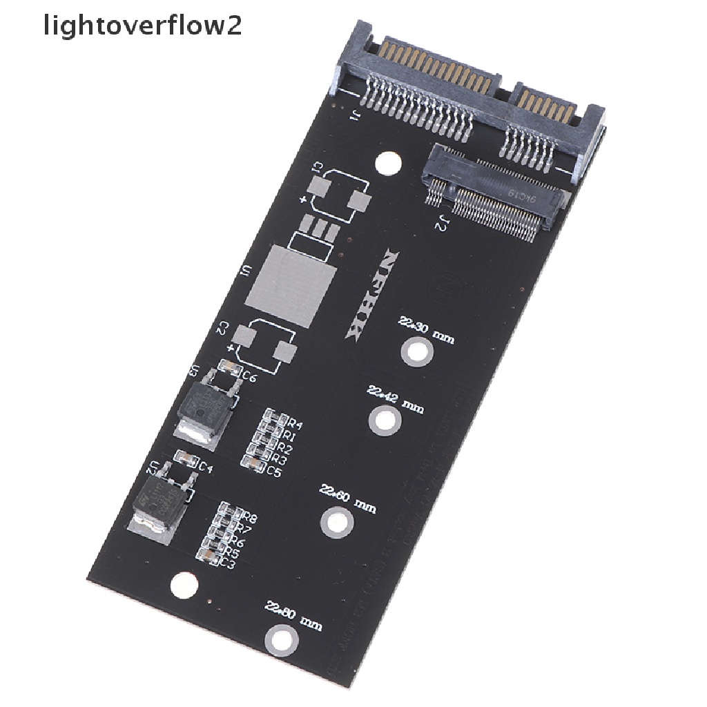(lightoverflow2) Kartu Adapter Konverter Ngff Ssd Ke Sata 2.5 &quot;M.2 Ngff Ssd Ke Sata3