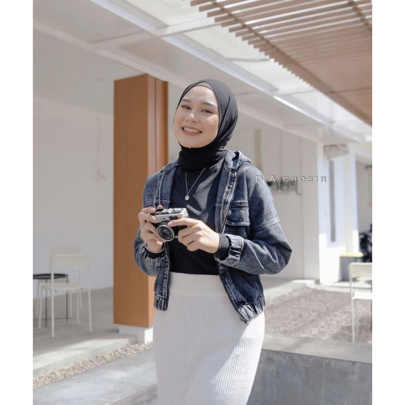 JAKET JEANS WANITA HODIE JAKET CEWEK JUMBO OVERSIZE JINS DENIM JAKET LEPIS KEKINIAN-7