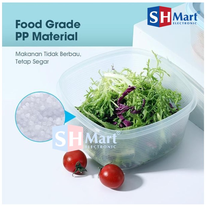 Kotak Makan Transparan Food Grade Food Container SFKB001 Biru Tempat Makan Kedap Udara SSB35 SAMONO