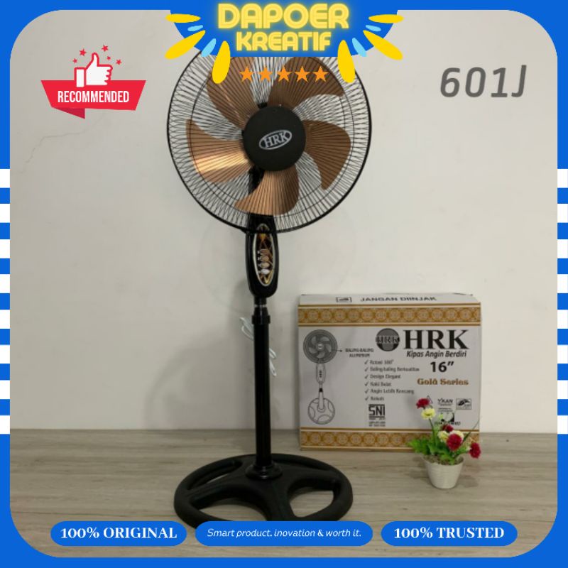 𝐃𝐀𝐏𝐎𝐄𝐑 𝐊𝐑𝐄𝐀𝐓𝐈𝐅 Kipas Angin Stand Fan HRK 16 Inch Gold 601J/ IDS1606 / Kipas Berdiri / Kipas Murah Be