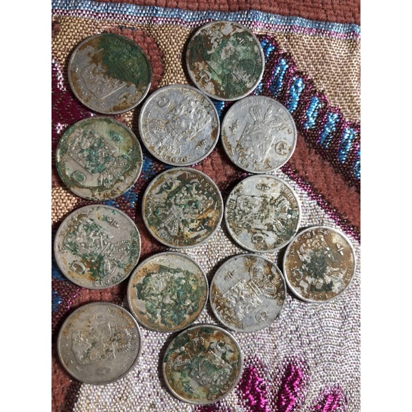 koin perak silver 1/4 gulden willem wilhelmina tahun tua (early year)