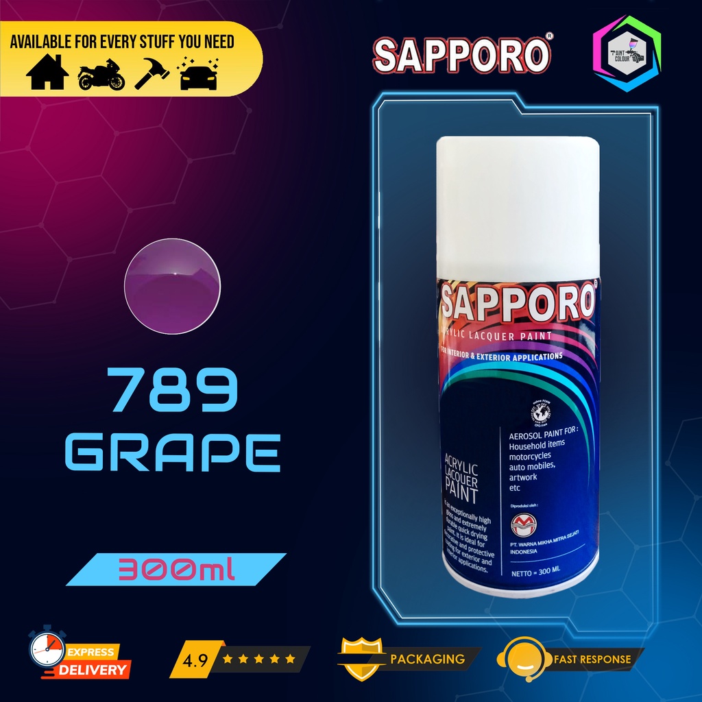 Cat Semprot SAPPORO Paint - 789 Grape Helm/Motor/Gundam/Body