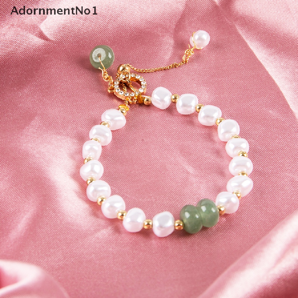 (AdornmentNo1) Gelang Tangan Cuff Fashion Aksen Batu Mutiara Untuk Perhiasan Wanita / Hadiah Anniversary