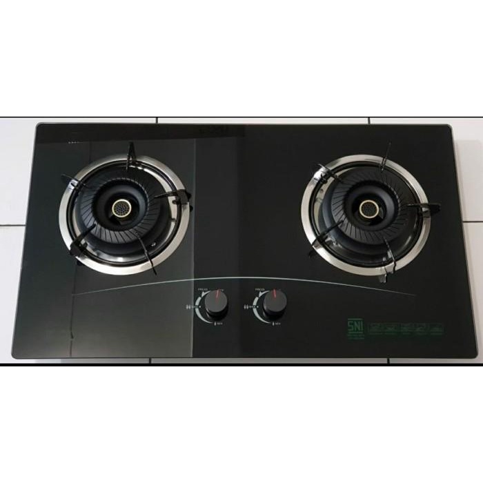 Kompor Gas Kaca Tanam 2 Tungku Eco Cook EC2-21