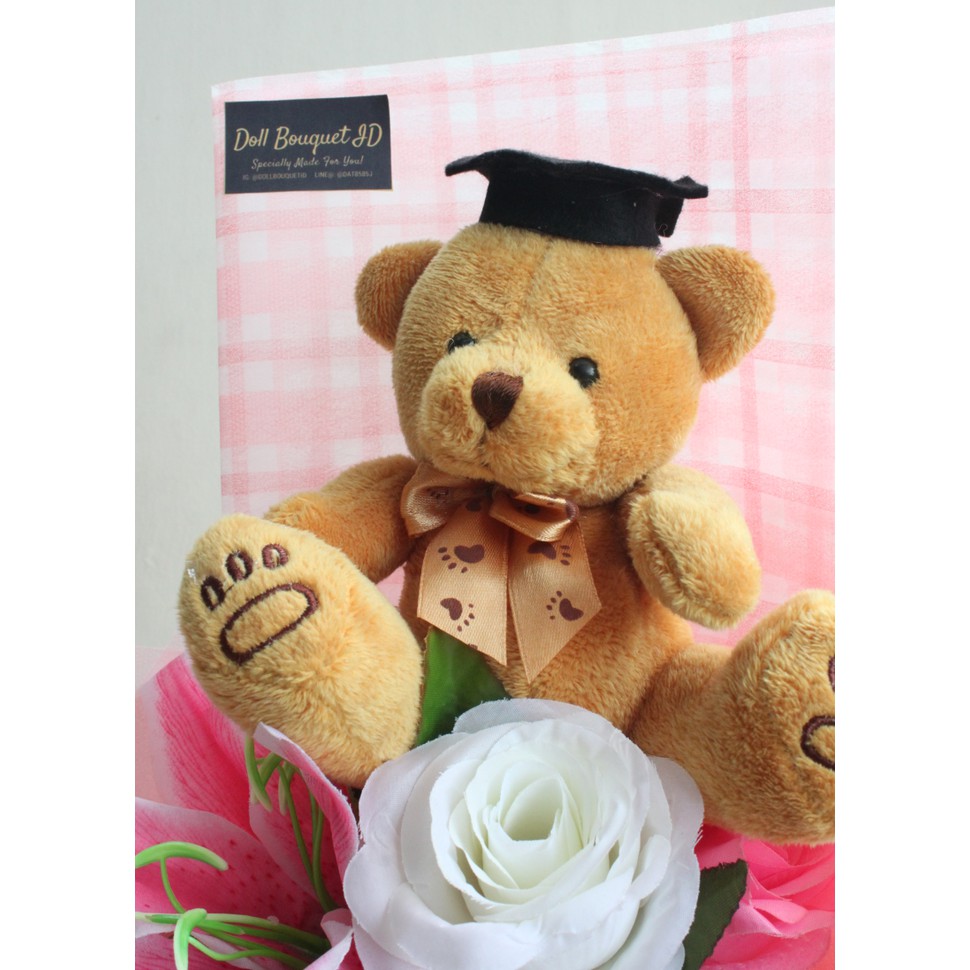 Buket Bouquet Bunga Boneka Beruang Wisuda