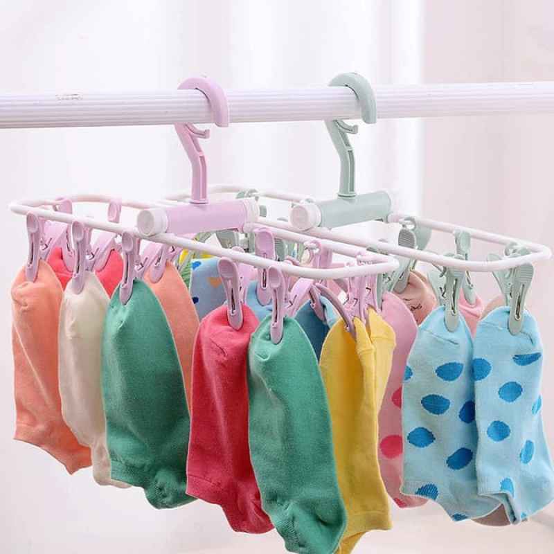 Jepitan jemuran Baju Celana Kaos kaki - Gantungan kaos kaki Jepit baju (12 jepitan) hanger BRA CD