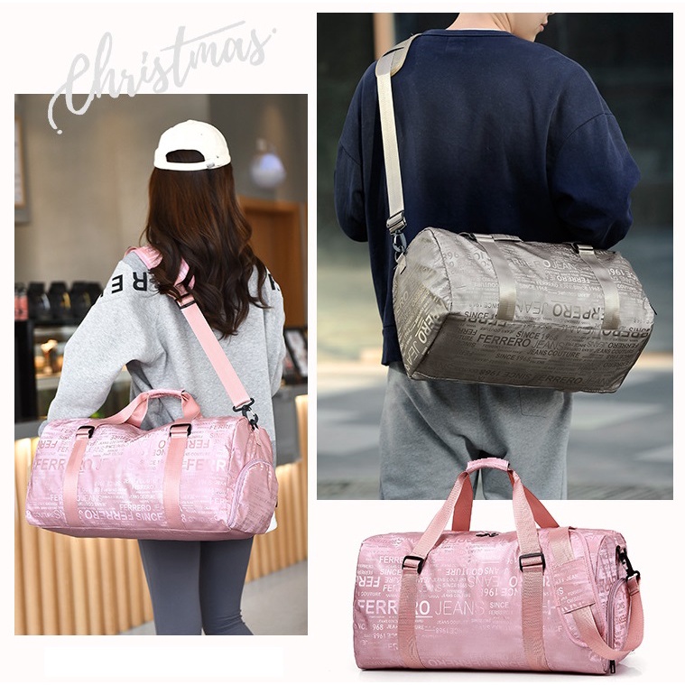 Tas Travel Gym Duffel Bag Olahraga Pria Wanita Anti Air Tempat Sepatu Shoulder Bag