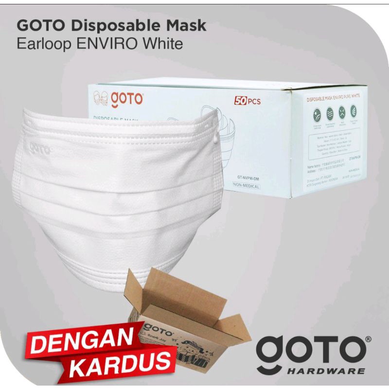 Goto Enviro (50 Pcs)3ply Facemask Masker Earloop Kesehatan