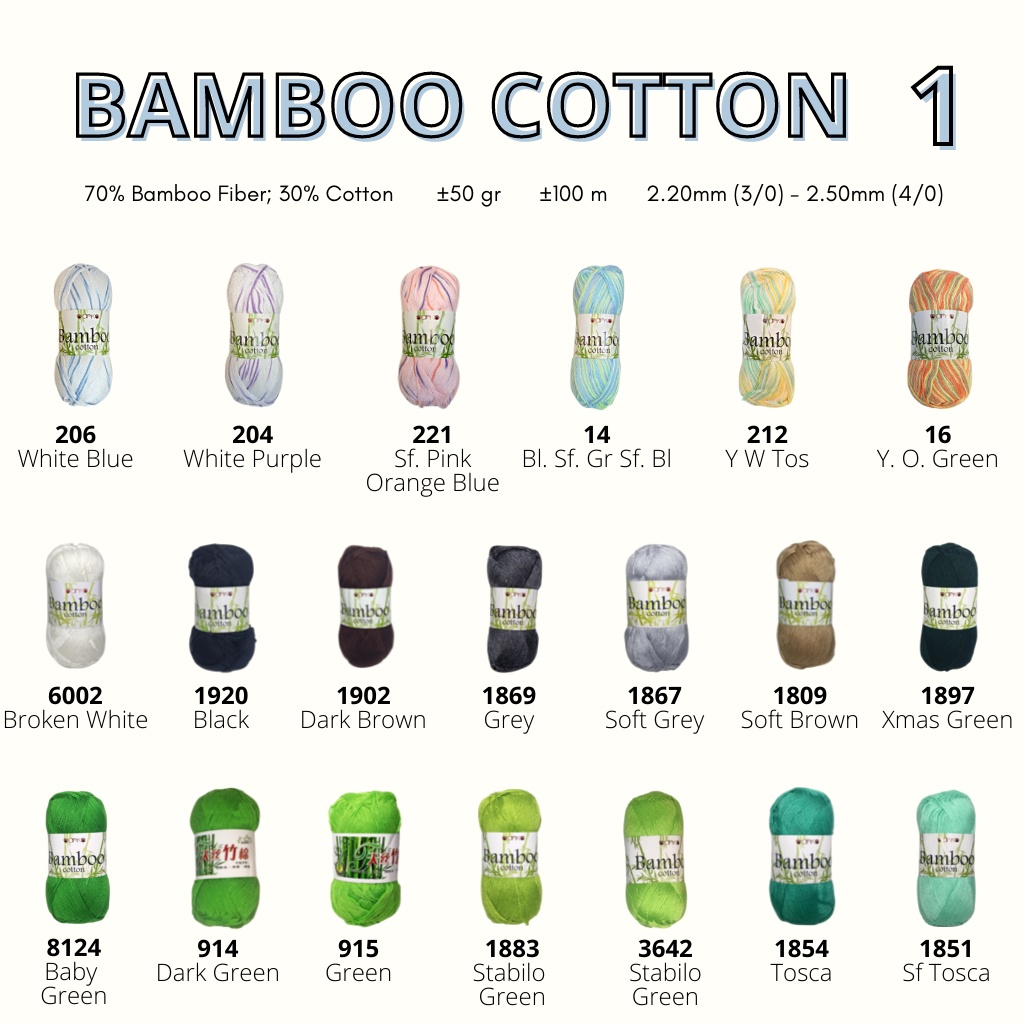 BAMBOO COTTON Benang Rajut Katun Bambu / Bamboo Yarns Crochet Knit wearables