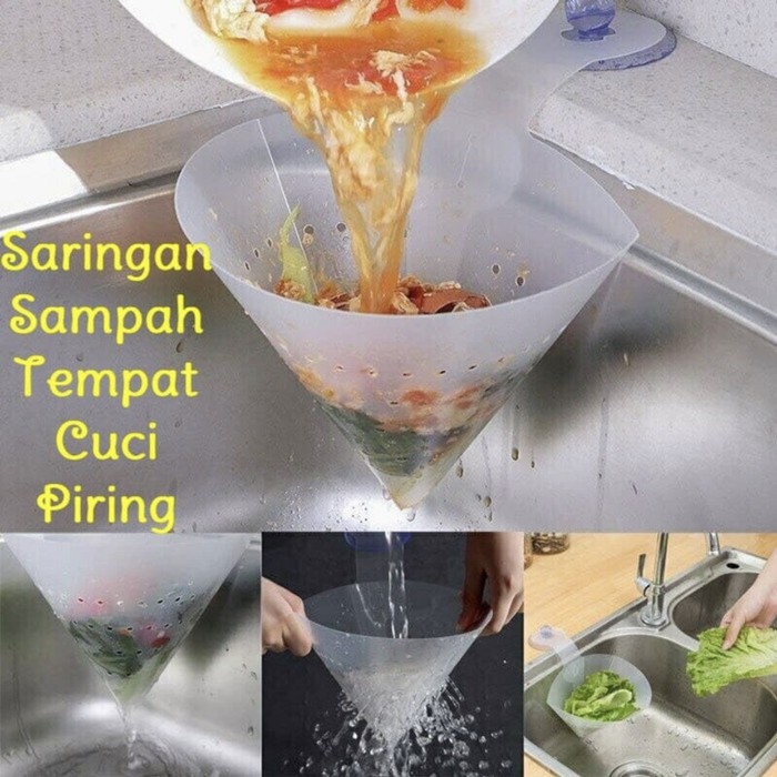 Kantong Sampah Filter Sisa Makanan Anti Mampet Sink Drain Suction Cup - Saringan Sampah Wastafel Cuci Piring Gantung Saringan Sampah Dapur Cuci Serbaguna Corong Cuci Piring