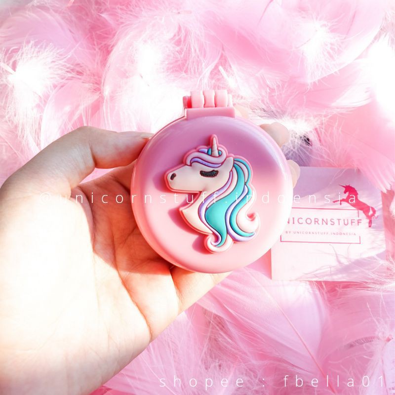 Sisir Unicorn Portable Lipat Dengan Kaca Pergi