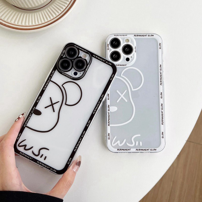 Half KAWS Bear Soft Case iP iPhone 11 12 13 Pro Max 6 6S 7 8 + Plus X XR SE 2020 XS Max Casing