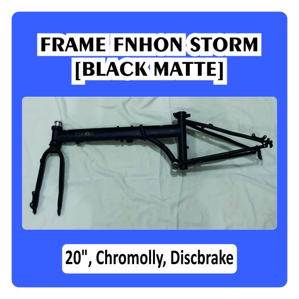 Frame FNHON Storm dan fork Black mate hitam doff disbrake disc brake DB Chromoly not Gust Blast