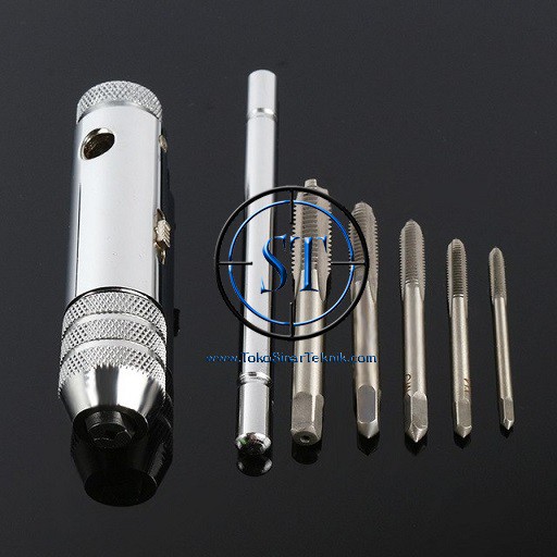 Hand Tapping TITANIUM + Mata M3 M4 M5 M6 M8 Pembuat Lubang Baut