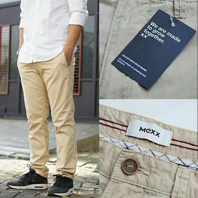 EXCLUSIVE Celana Panjang Kerja Kantor MEXX Khaki Slim Fit Stretch Chino Original LIMITED